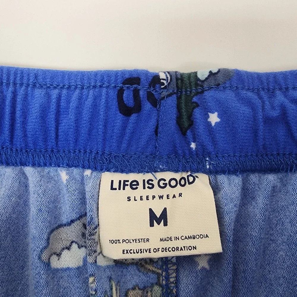 Life is Good Jake Camping Lounge Pants Men's M Blue Sleepwear Pajama Flannel